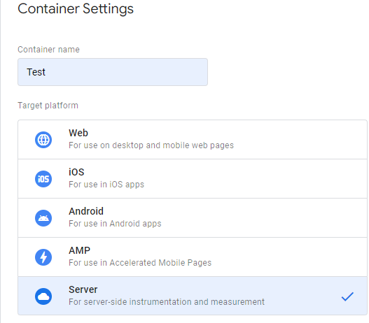 Google Tag Manager Server Container Setup