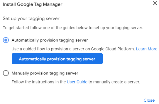 Gogle Tag Manager Server Side Auto Provisioning